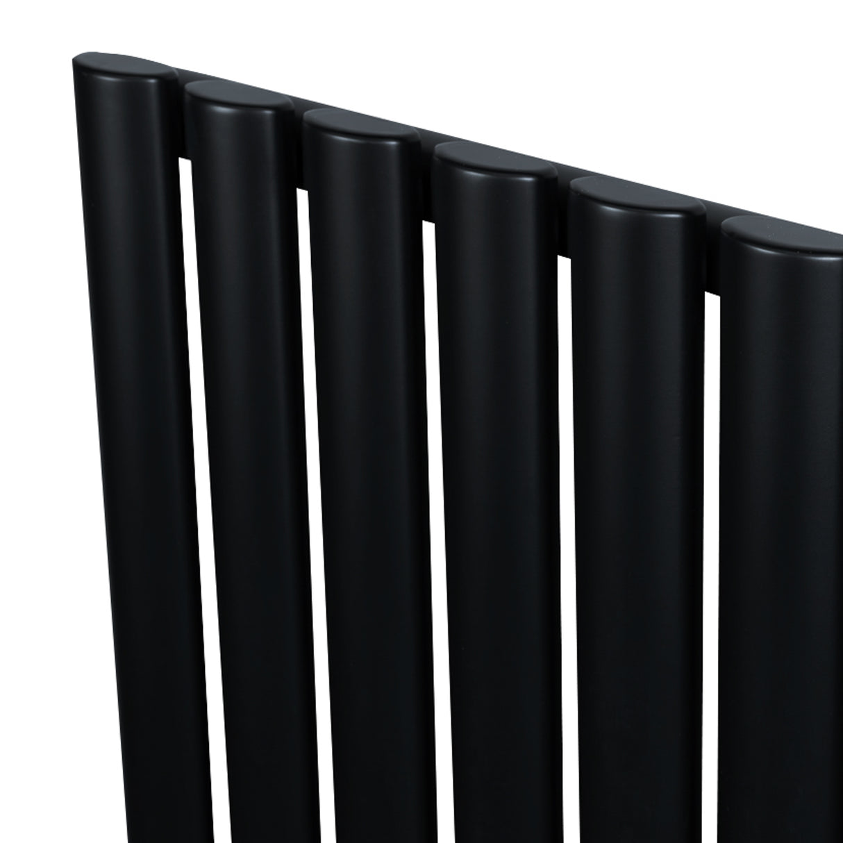 Radiateur à Colonnes Ovales & Vannes, 1 Panneau - 600 x 1620 mm - Noir