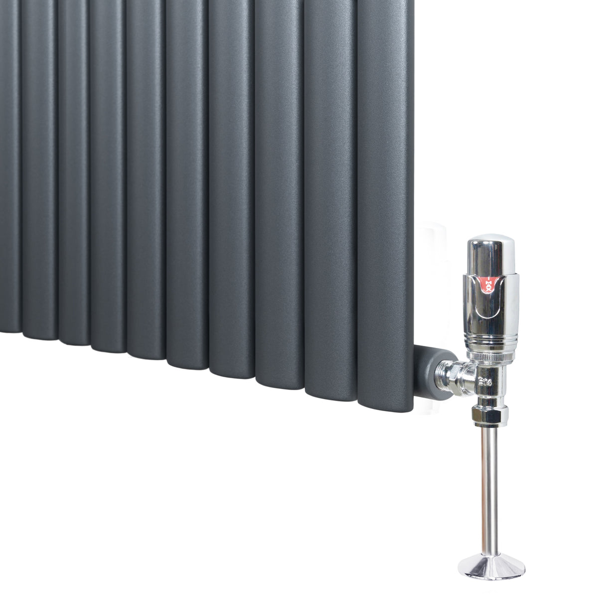 Radiateur à Colonnes Ovales & Vannes, 1 Panneau - 1600 x 240 mm - Gris Anthracite