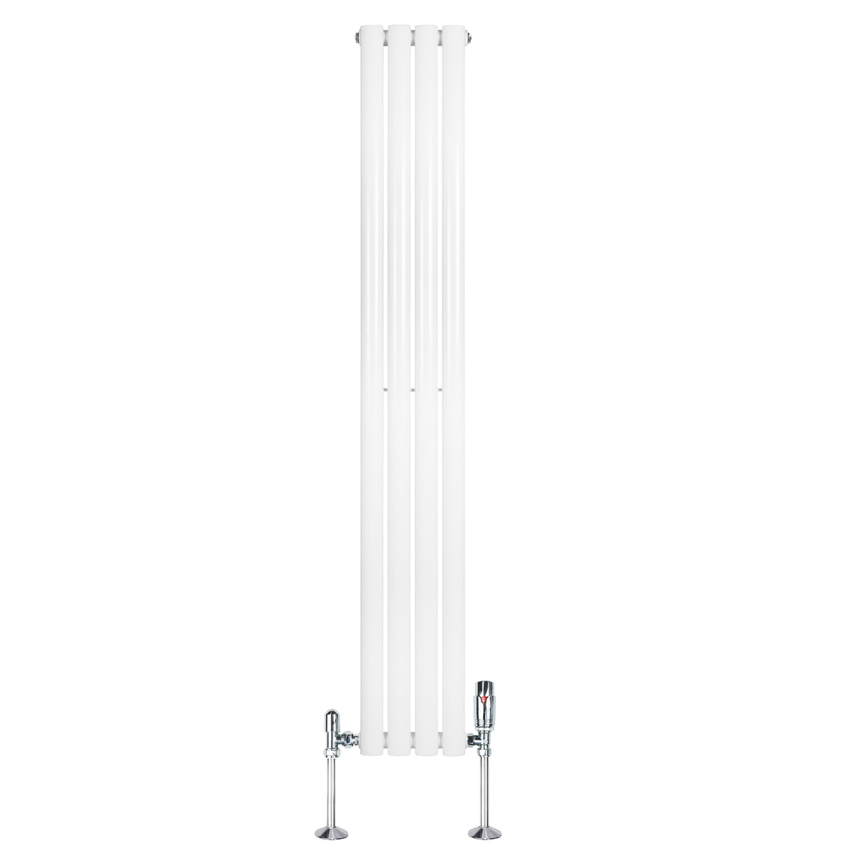 Radiateur à Colonnes Ovales & Vannes, 1 Panneau - 1600 x 240 mm - Blanc