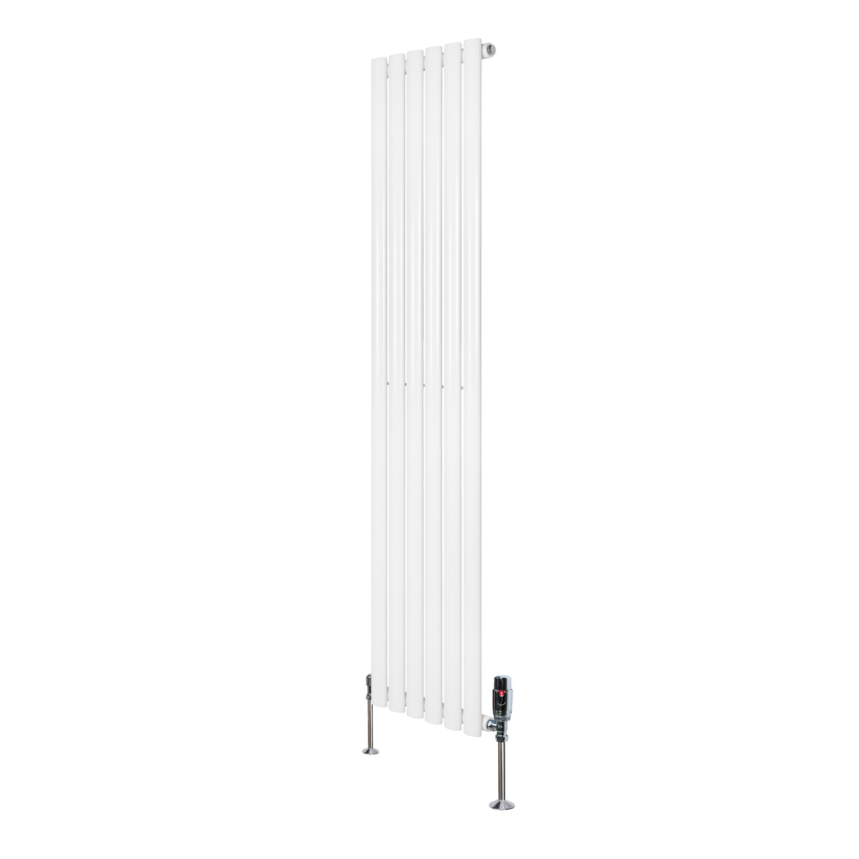 Radiateur à Colonnes Ovales & Vannes, 1 Panneau - 1600 x 360 mm - Blanc