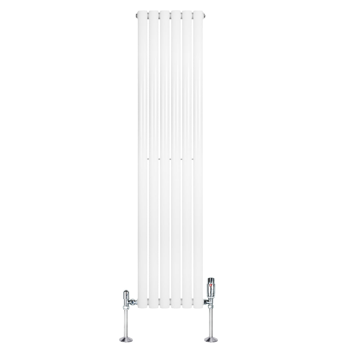 Radiateur à Colonnes Ovales & Vannes, 1 Panneau - 1600 x 360 mm - Blanc