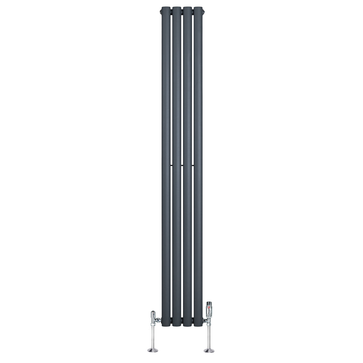 Radiateur à Colonnes Ovales & Vannes, 1 Panneau - 1800 x 240 mm - Gris Anthracite
