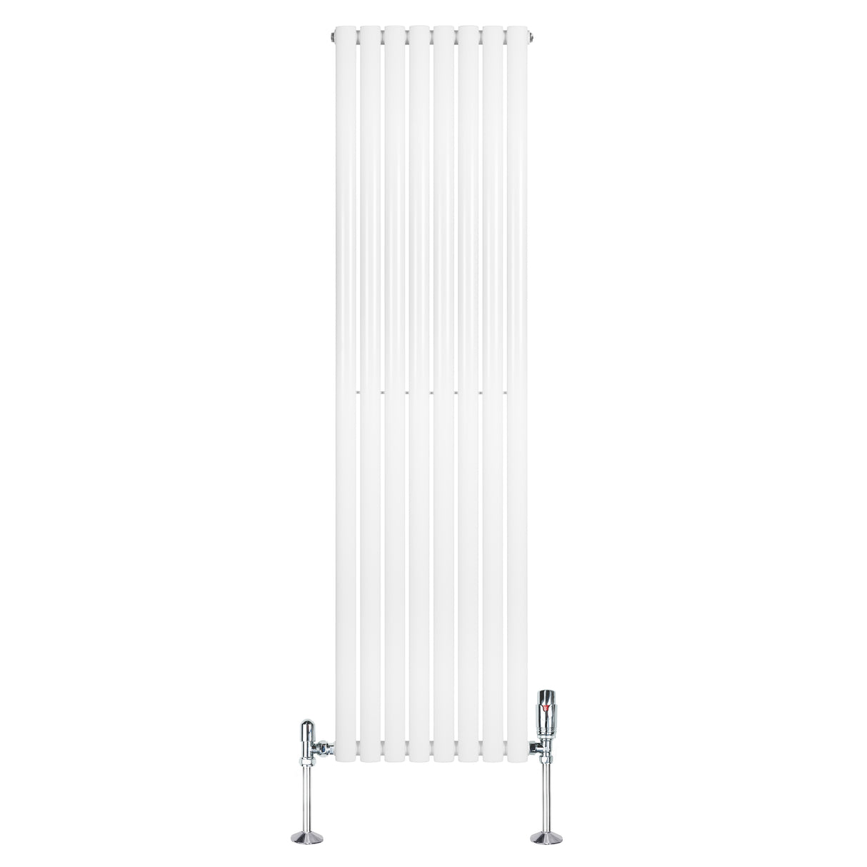 Radiateur à Colonnes Ovales & Vannes, 1 Panneau - 1800 x 480 mm - Blanc