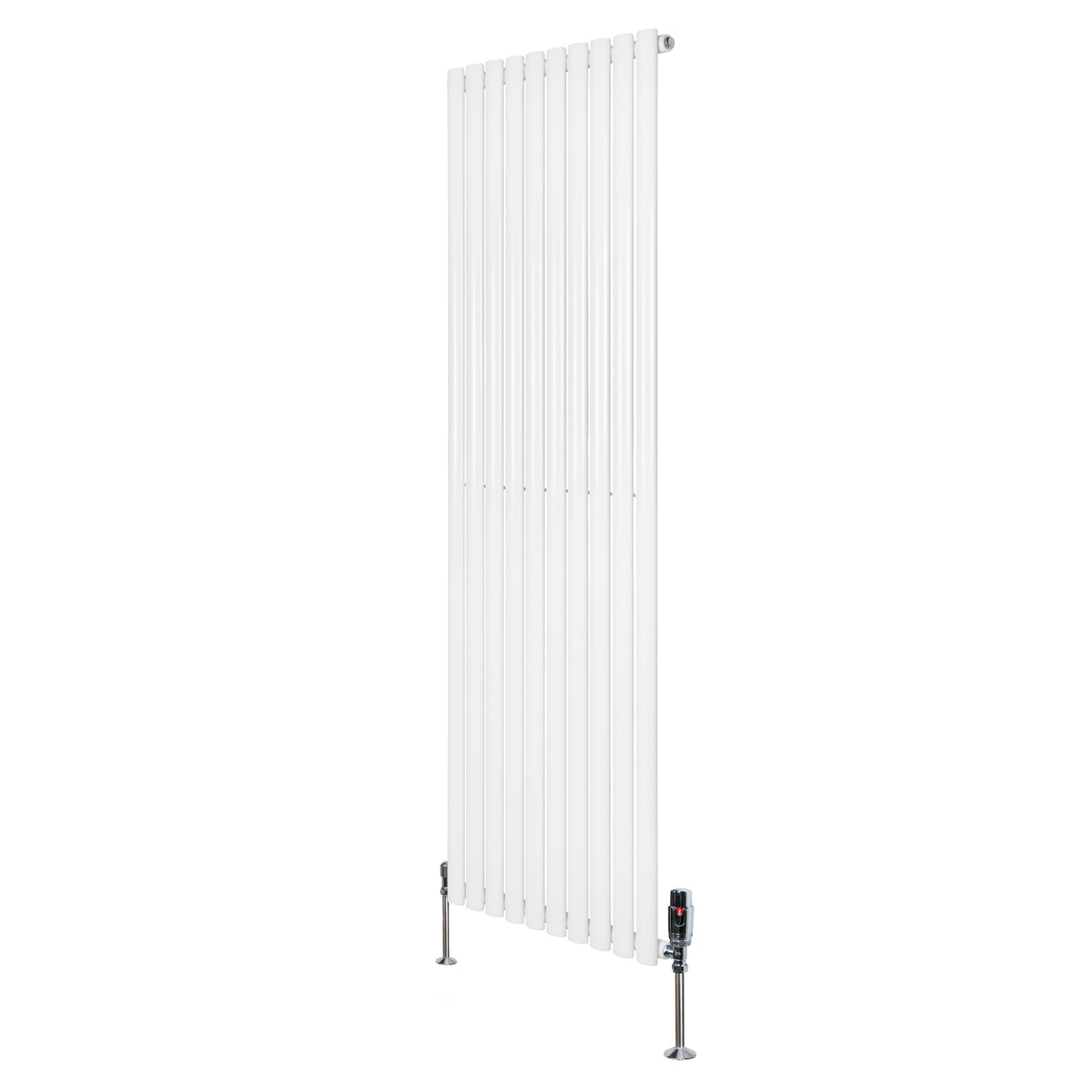 Radiateur à Colonnes Ovales & Vannes, 1 Panneau - 1800 x 600 mm - Blanc
