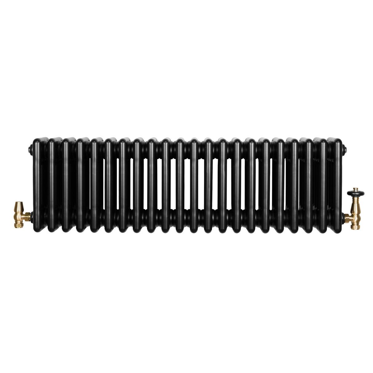 Radiateur Traditionnel à 4 Colonnes & Vannes - 300 x 1010 mm - Noir
