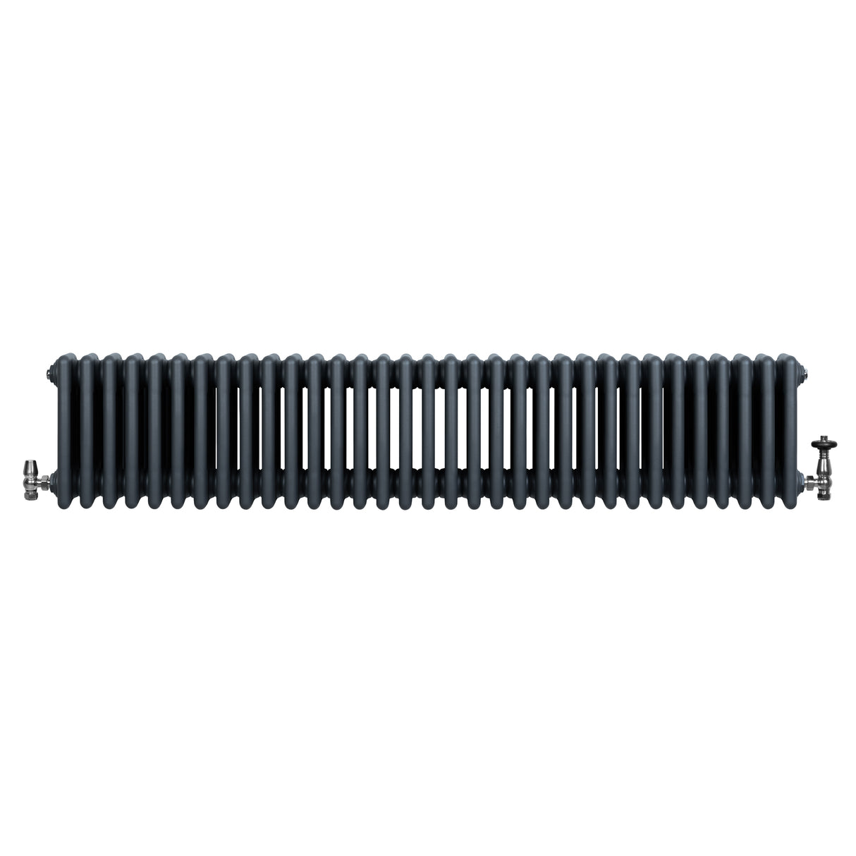 Radiateur Traditionnel à 4 Colonnes & Vannes - 300 x 1505 mm - Gris Anthracite