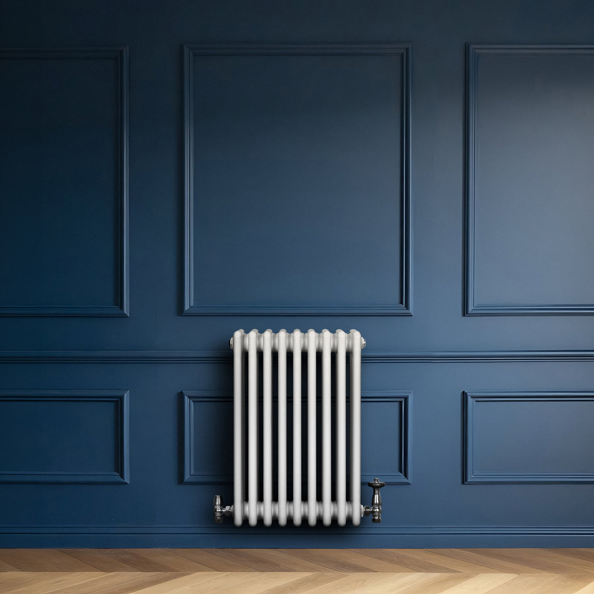 Radiateur Traditionnel à 4 Colonnes & Vannes - 600 x 425 mm - Blanc
