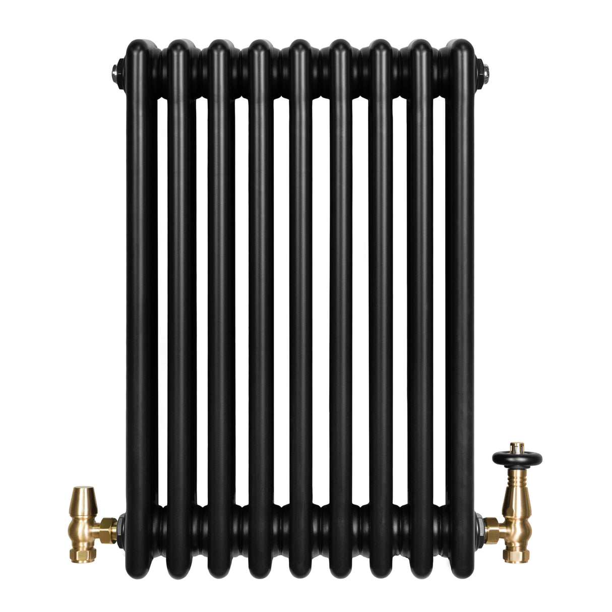 Radiateur Traditionnel à 4 Colonnes & Vannes - 600 x 425 mm - Noir