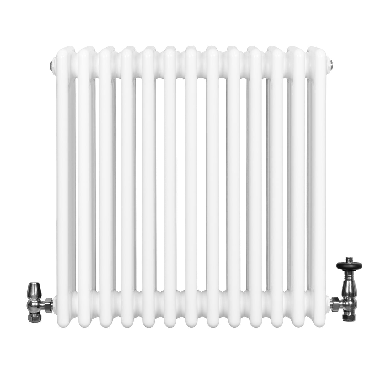 Radiateur Traditionnel à 4 Colonnes & Vannes - 600 x 605 mm - Blanc