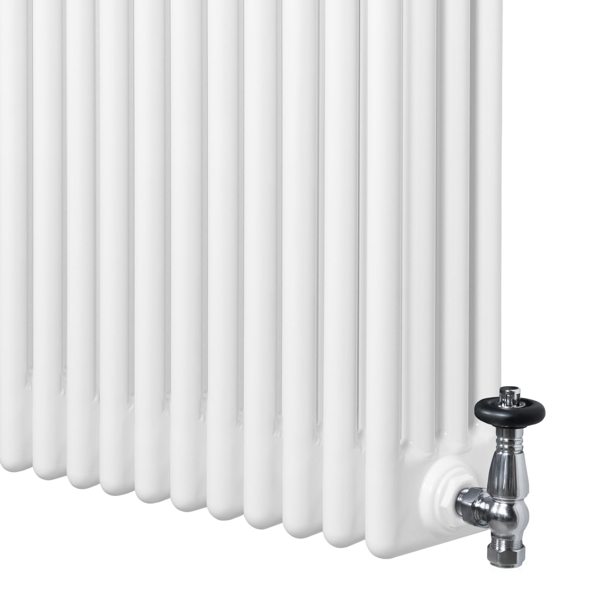 Radiateur Traditionnel à 4 Colonnes & Vannes - 600 x 785 mm - Blanc