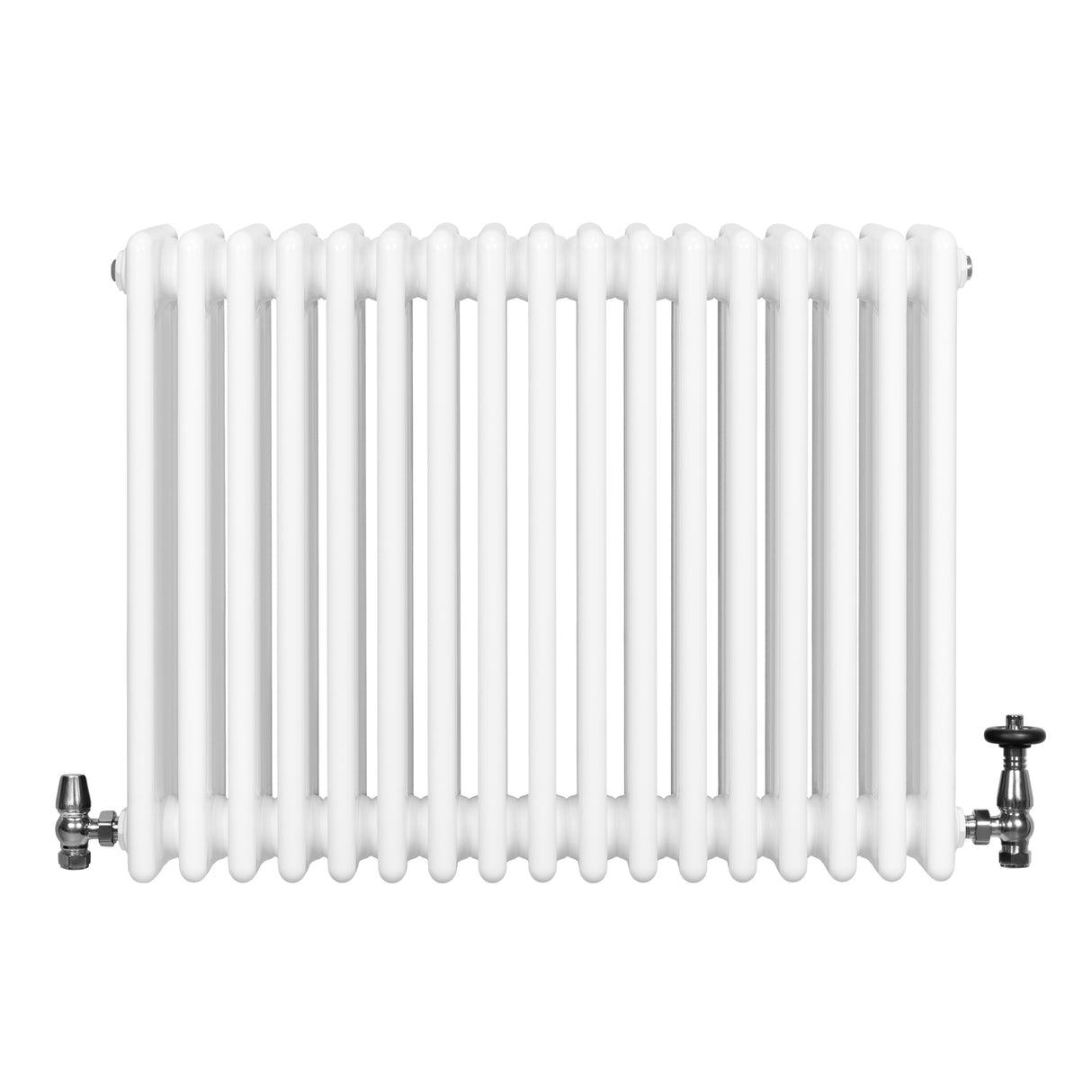 Radiateur Traditionnel à 4 Colonnes & Vannes - 600 x 785 mm - Blanc