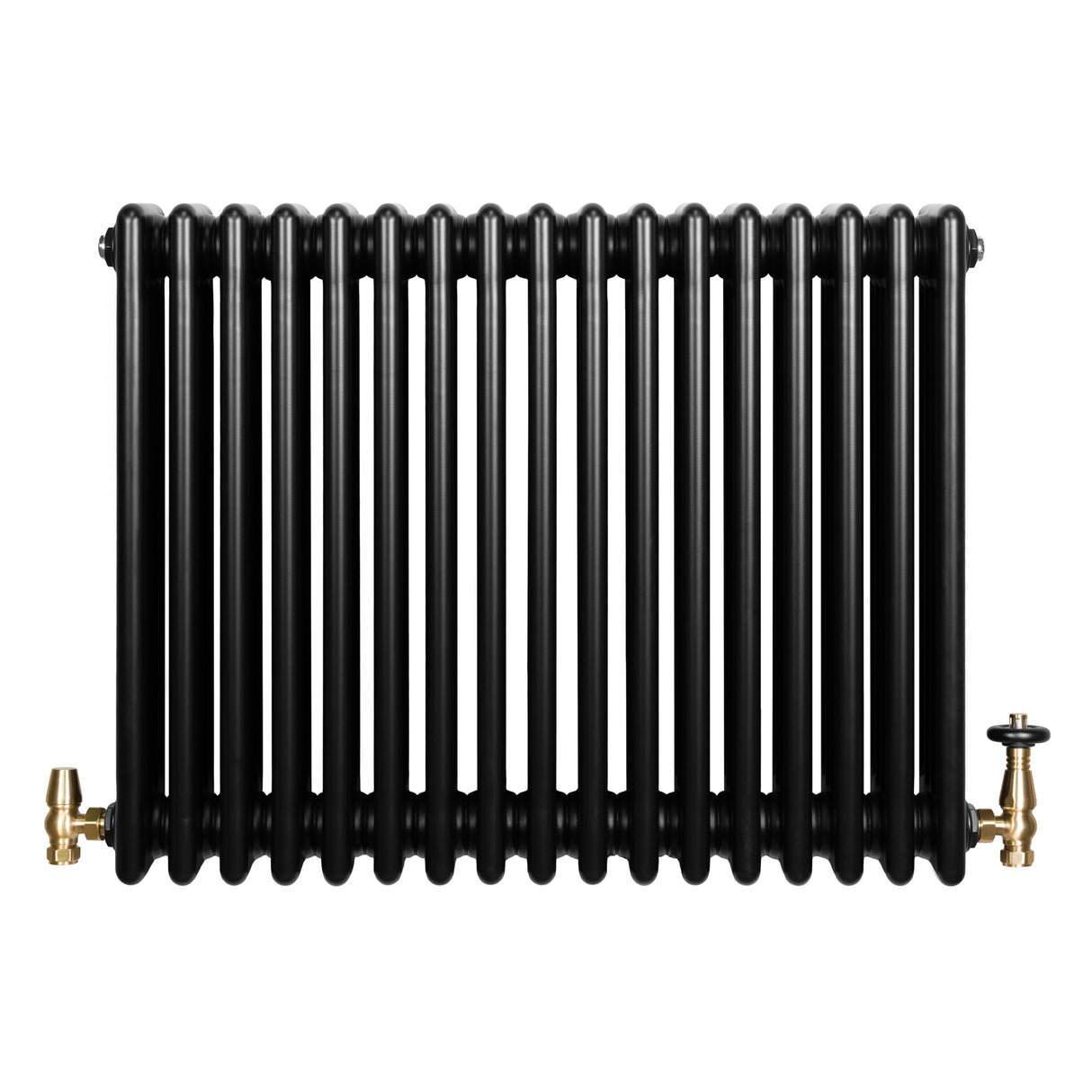 Radiateur Traditionnel à 4 Colonnes & Vannes - 600 x 785 mm - Noir