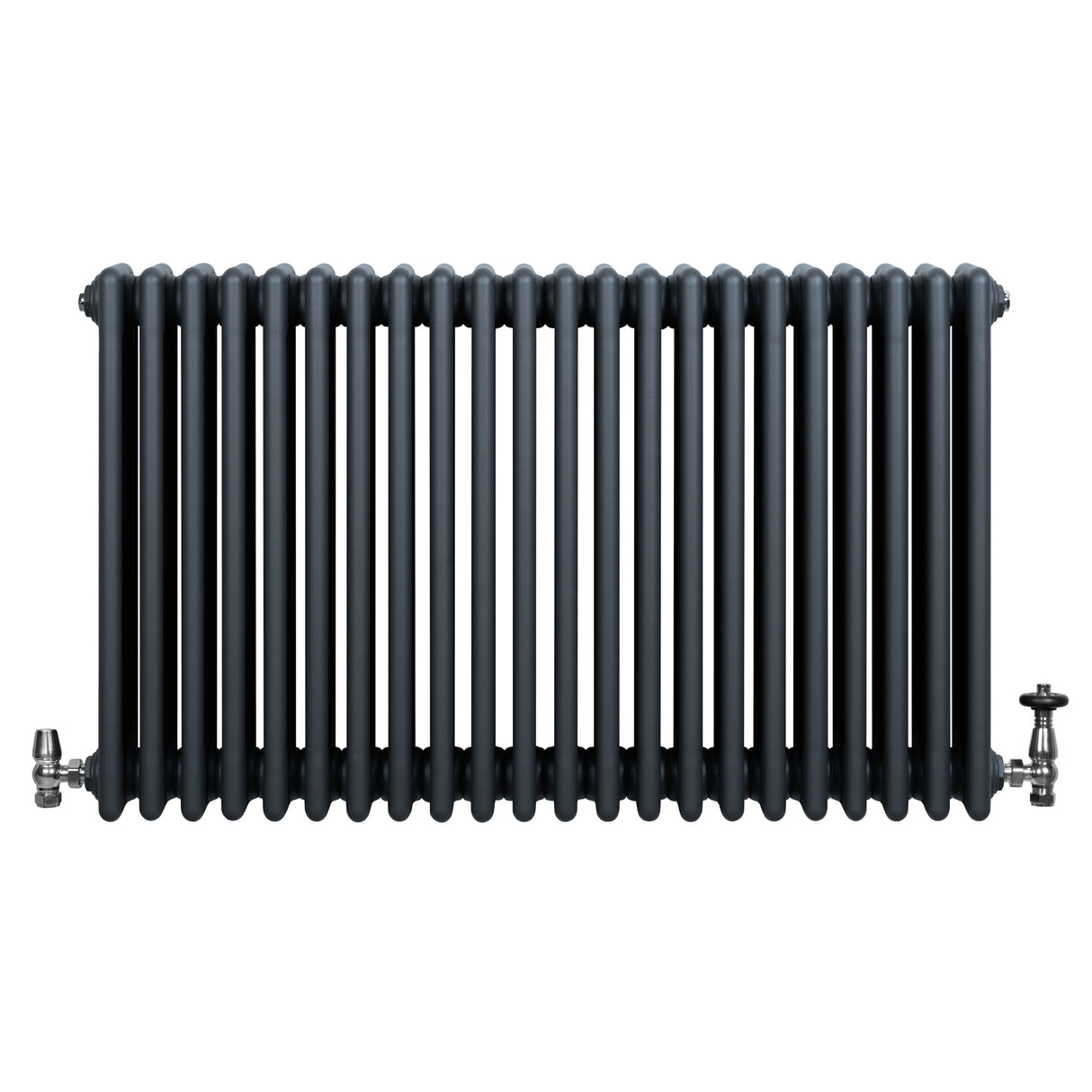 Radiateur Traditionnel à 4 Colonnes & Vannes - 600 x 1010 mm - Gris Anthracite