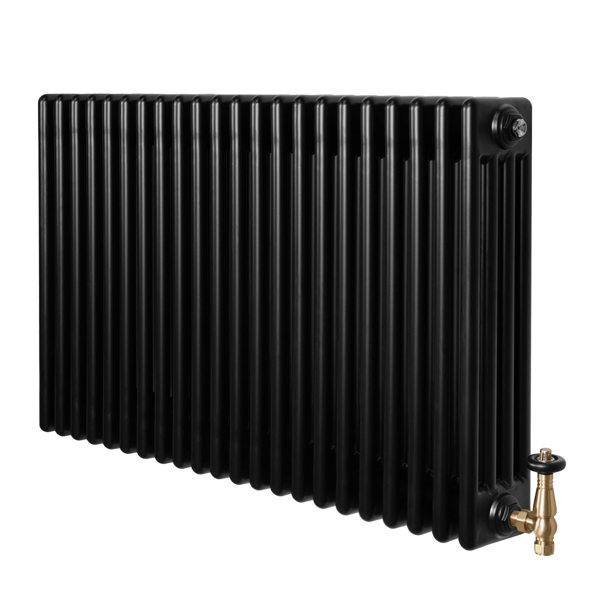Radiateur Traditionnel à 4 Colonnes & Vannes - 600 x 1010 mm - Noir