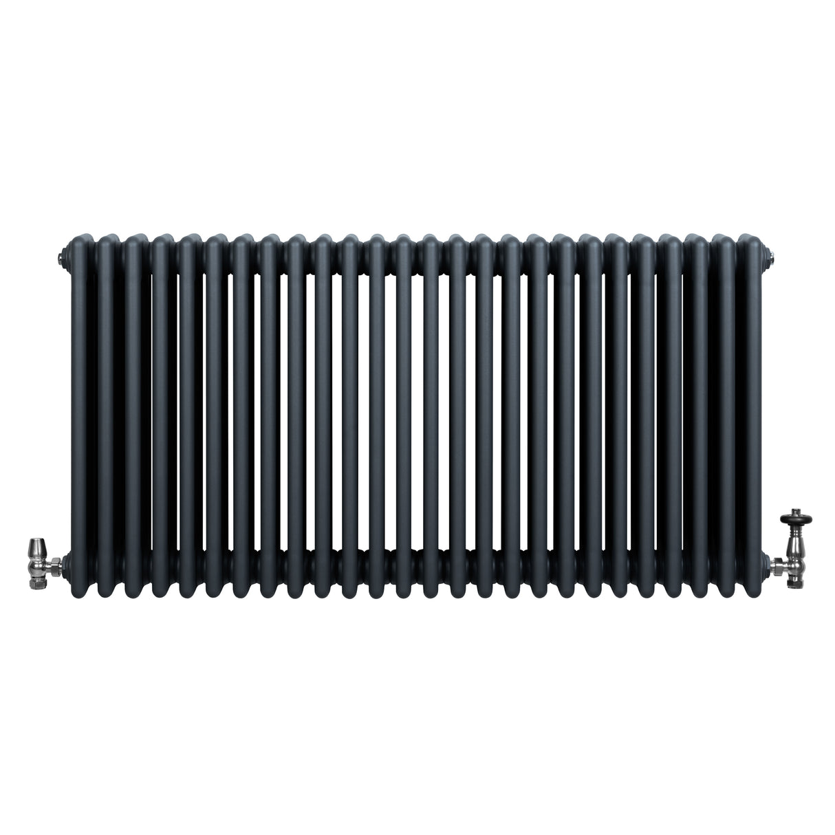 Radiateur Traditionnel à 4 Colonnes & Vannes - 600 x 1190 mm - Gris Anthracite