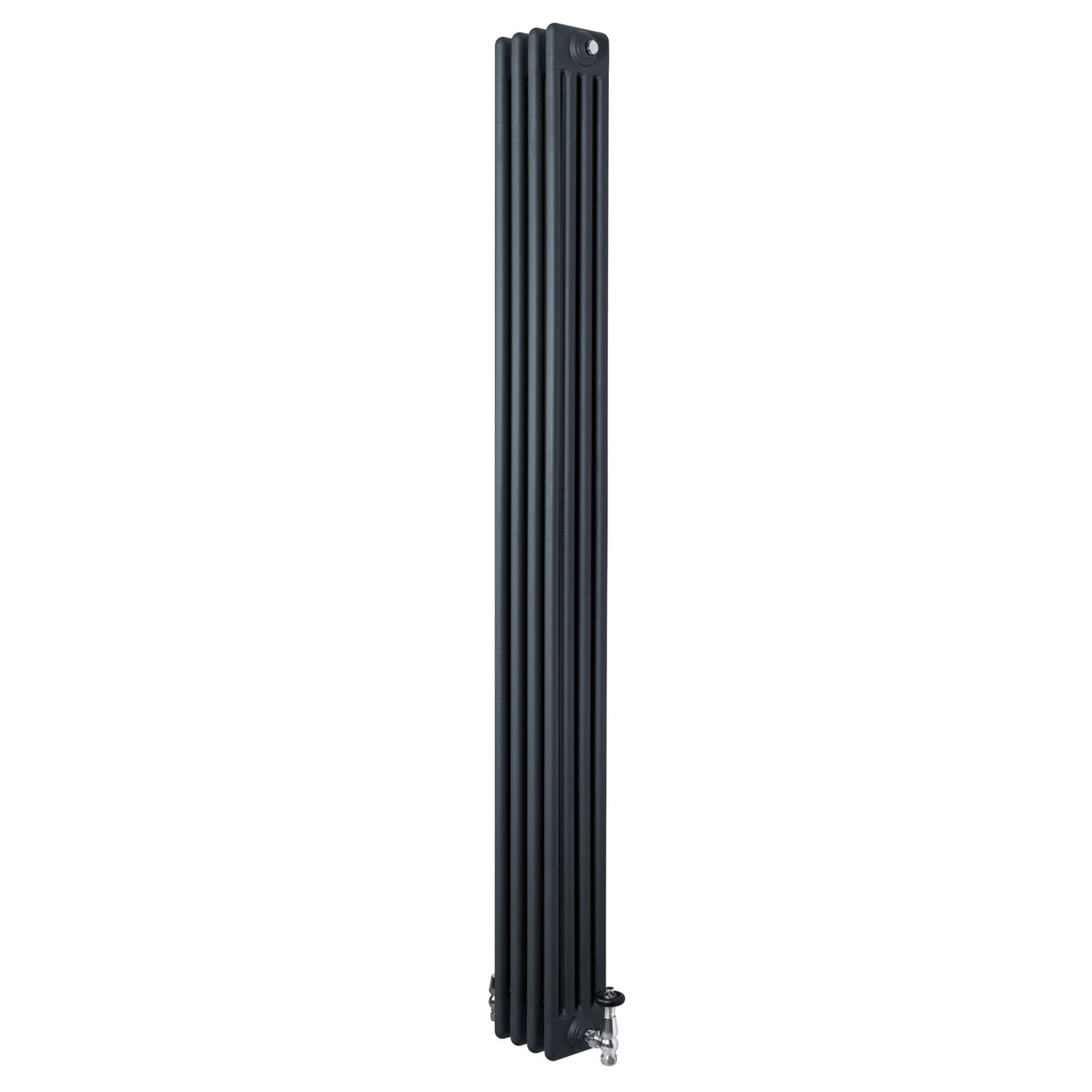 Radiateur Traditionnel à 4 Colonnes & Vannes - 1800 x 200 mm - Gris Anthracite