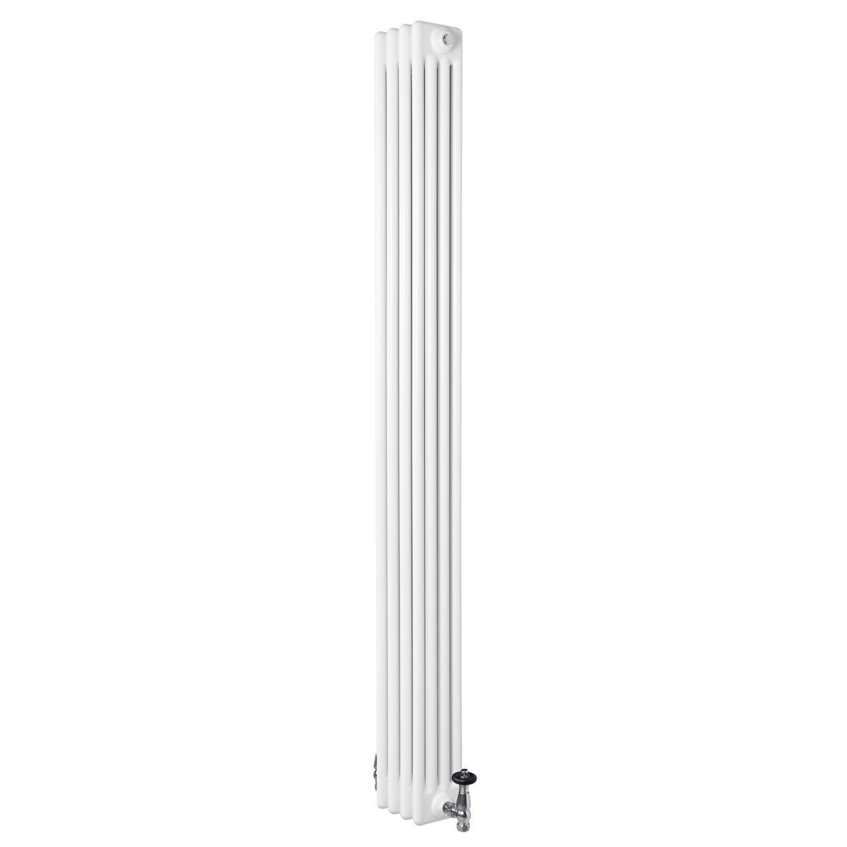 Radiateur Traditionnel à 4 Colonnes & Vannes - 1800 x 200 mm - Blanc