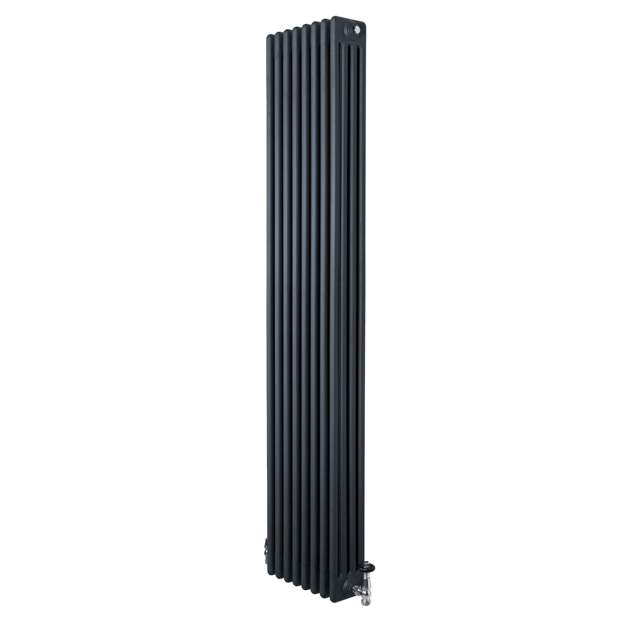 Radiateur Traditionnel à 4 Colonnes & Vannes - 1800 x 380 mm - Gris Anthracite