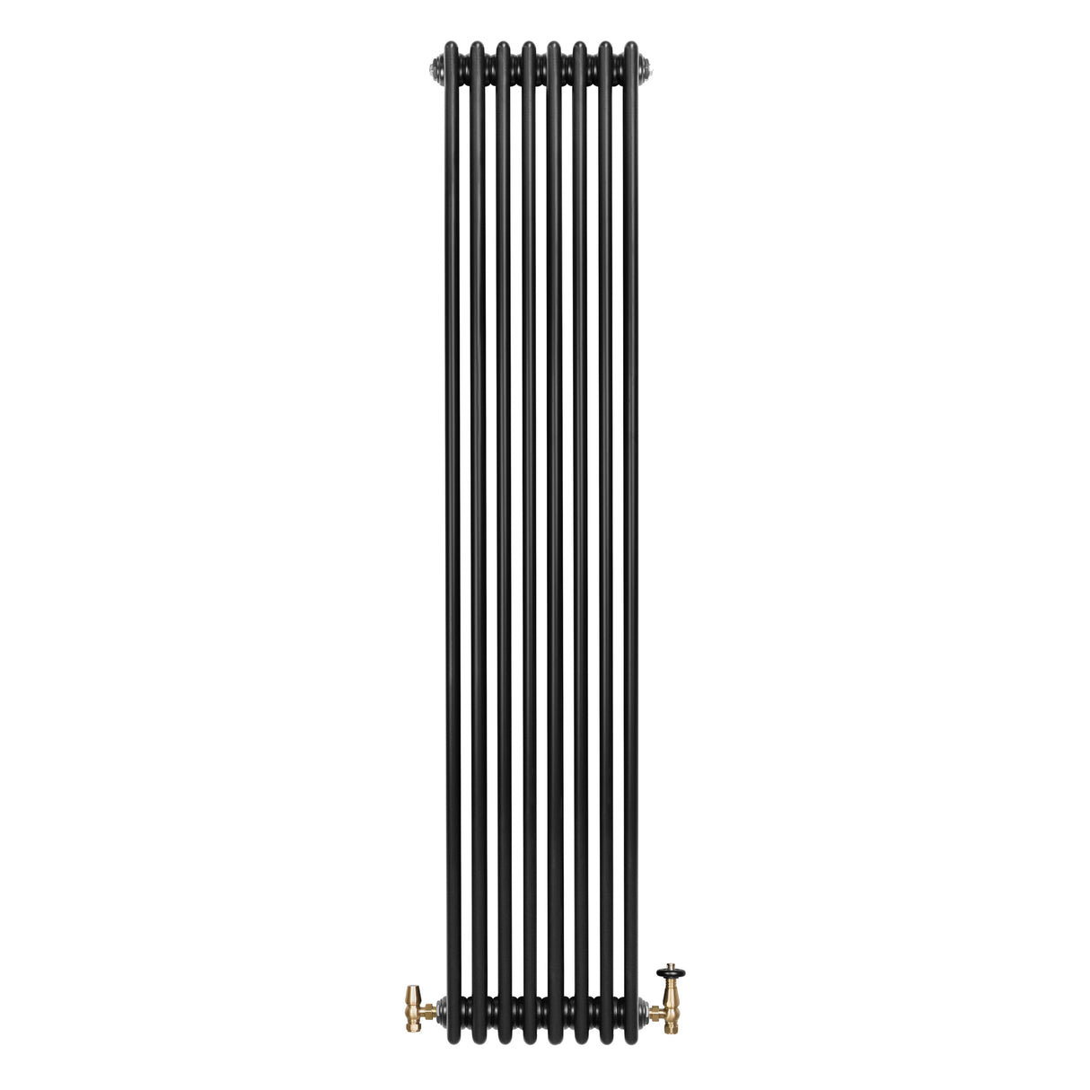 Radiateur Traditionnel à 4 Colonnes & Vannes - 1800 x 380 mm - Noir