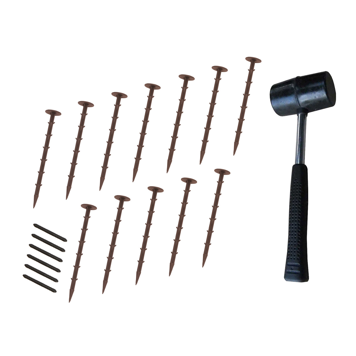 Lot de 30 Bordures de Jardin Flexibles en Caoutchouc 1,2 m & Maillet - Marron