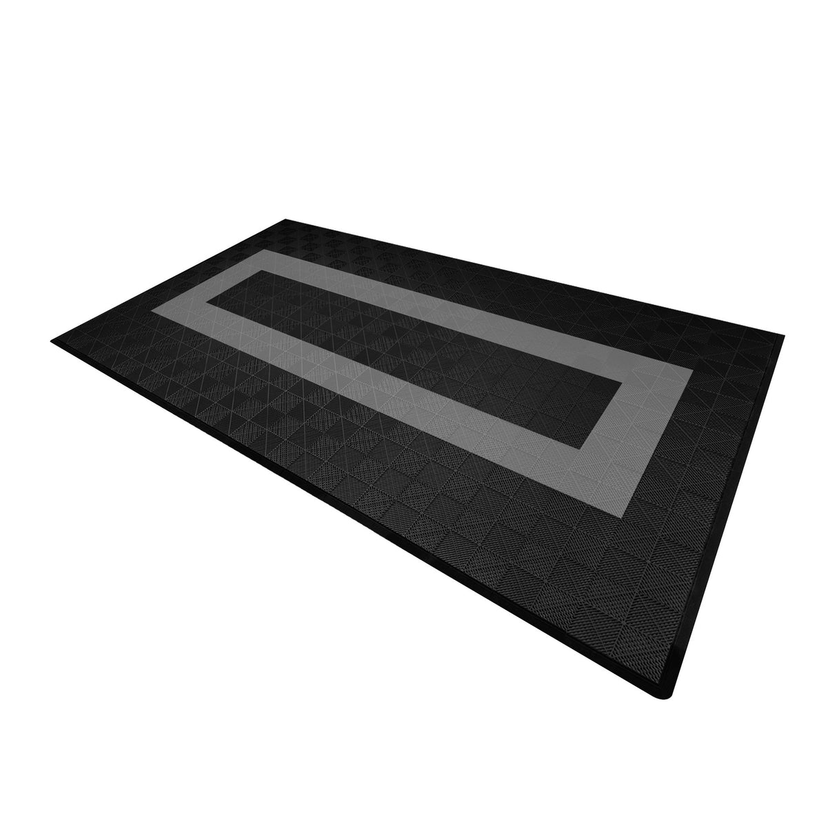 Carrelage de Sol Ventilé Pour Garage Avec Bordure (90 x Noir & 30 Gris)