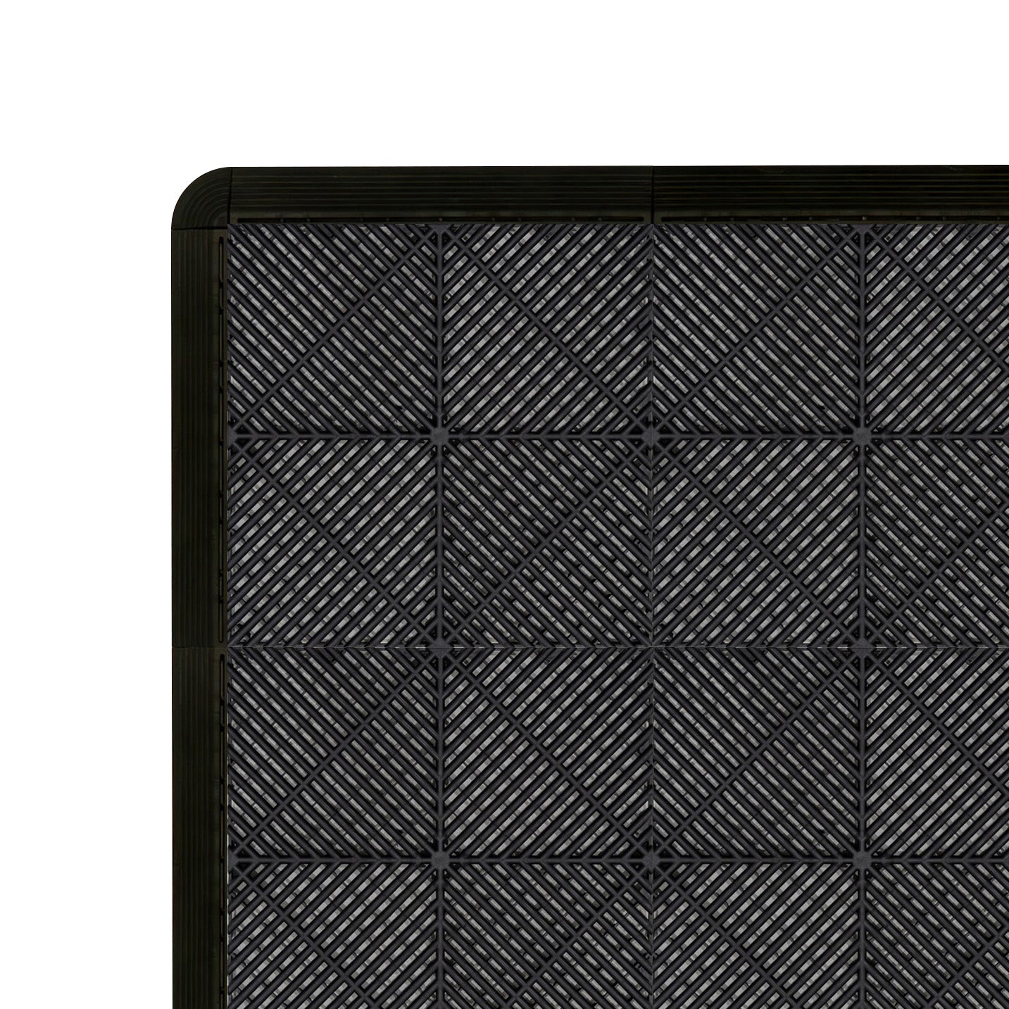 Carrelage de Sol Ventilé Pour Garage Avec Bordure (90 x Noir & 30 Gris)