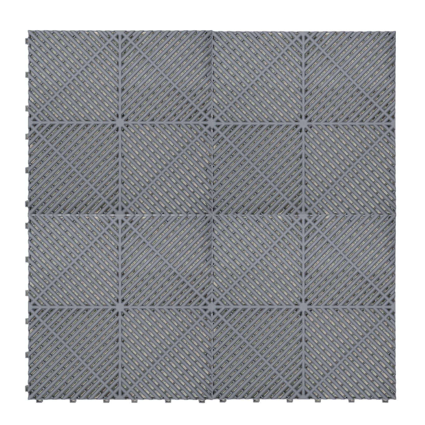 Lampes Hexagones & Carrelage de Sol Ventilé Pour Garage Avec Bordure (x120 Gris)