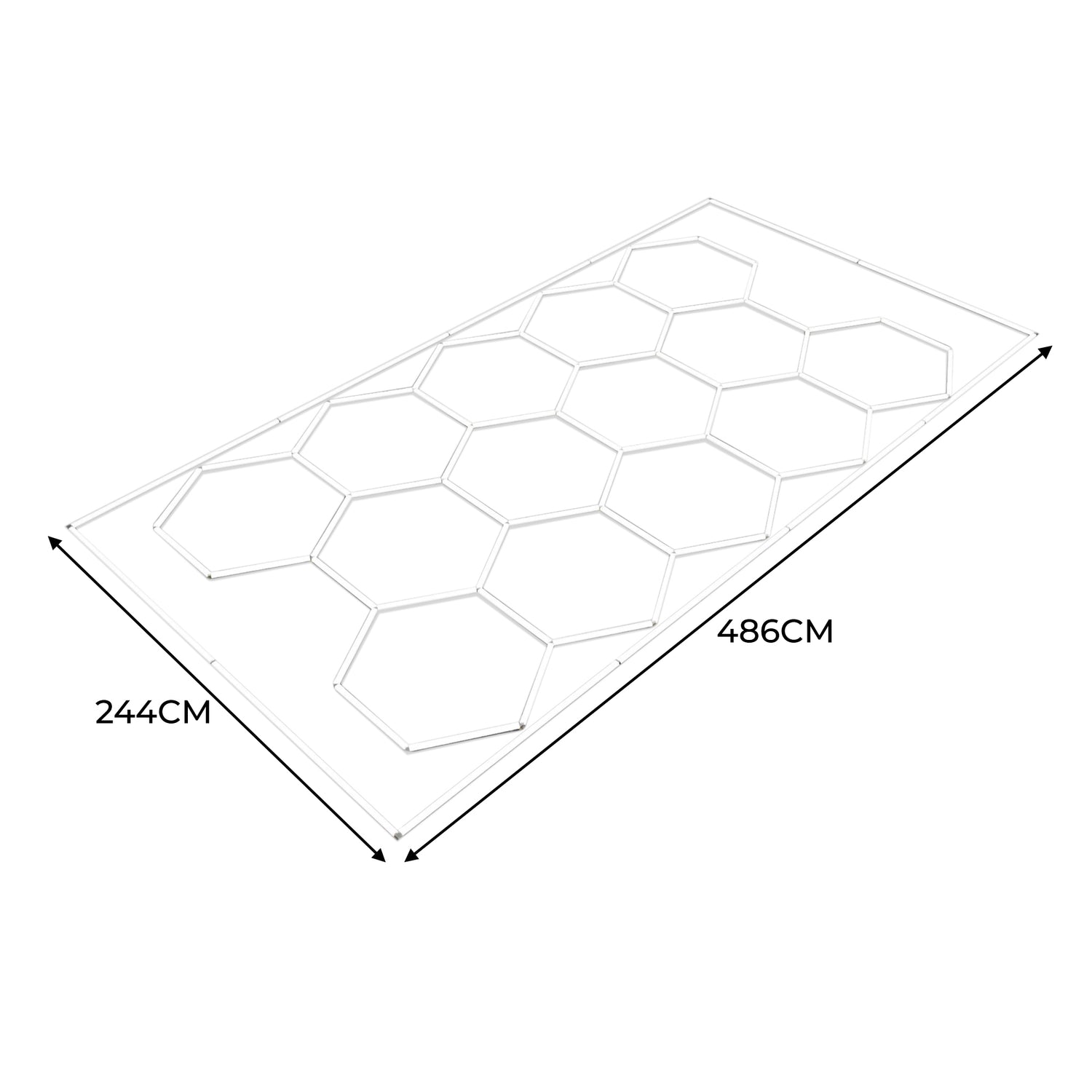 Lampes Hexagones & Carrelage de Sol Ventilé Pour Garage Avec Bordure (x165 Gris x60 Bleu)