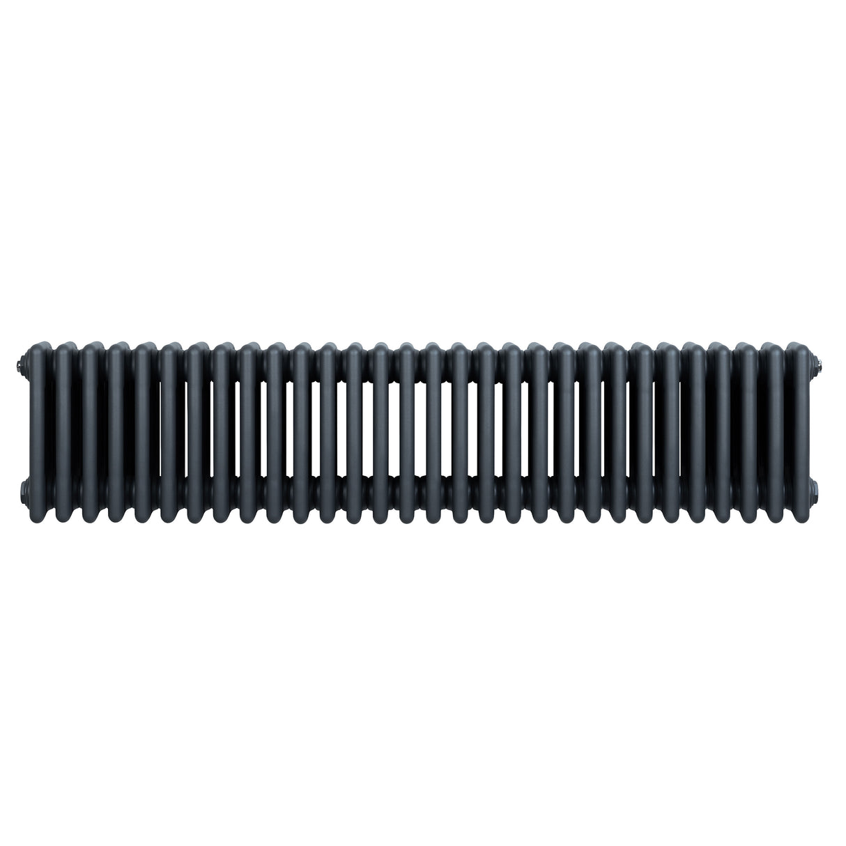 Radiateur traditionnel à 4 colonnes, 300 x 1370 mm, en gris anthracite, avec une texture lisse et des lignes élégantes