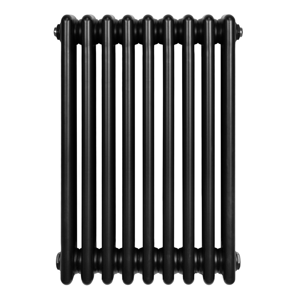 Radiateur traditionnel noir à 4 colonnes, 600 x 425 mm, avec une finition lisse et des lignes élégantes pour un style vintage