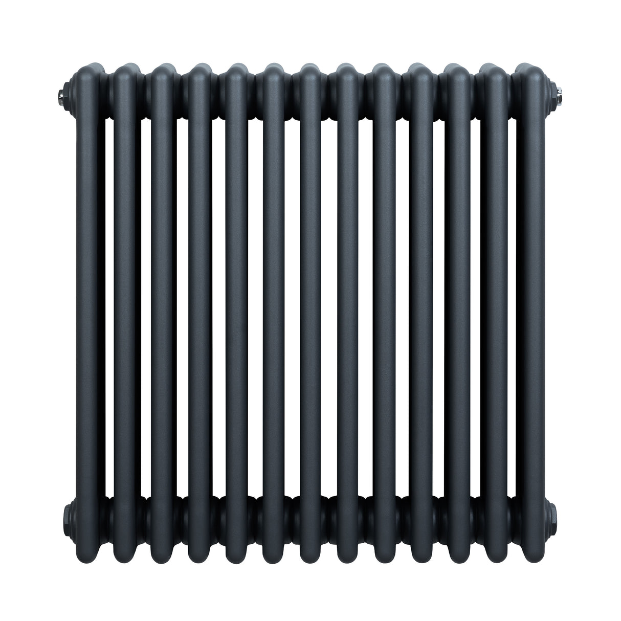 Radiateur traditionnel à 4 colonnes en gris anthracite, finition lisse, design élégant et compact, idéal pour un intérieur moderne