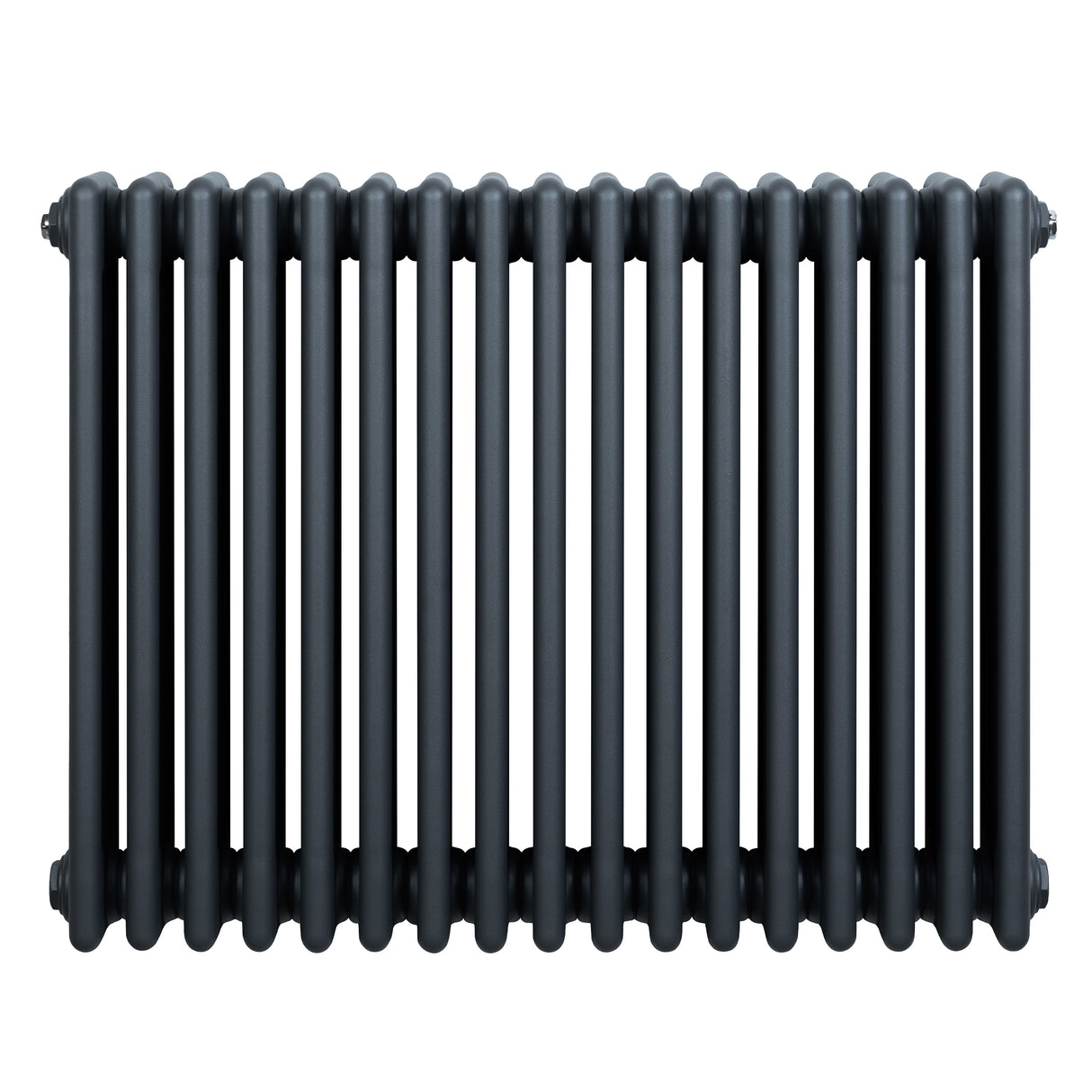 Radiateur traditionnel à 4 colonnes en gris anthracite, finition lisse, design élégant et moderne, dimensions 600 x 785 mm