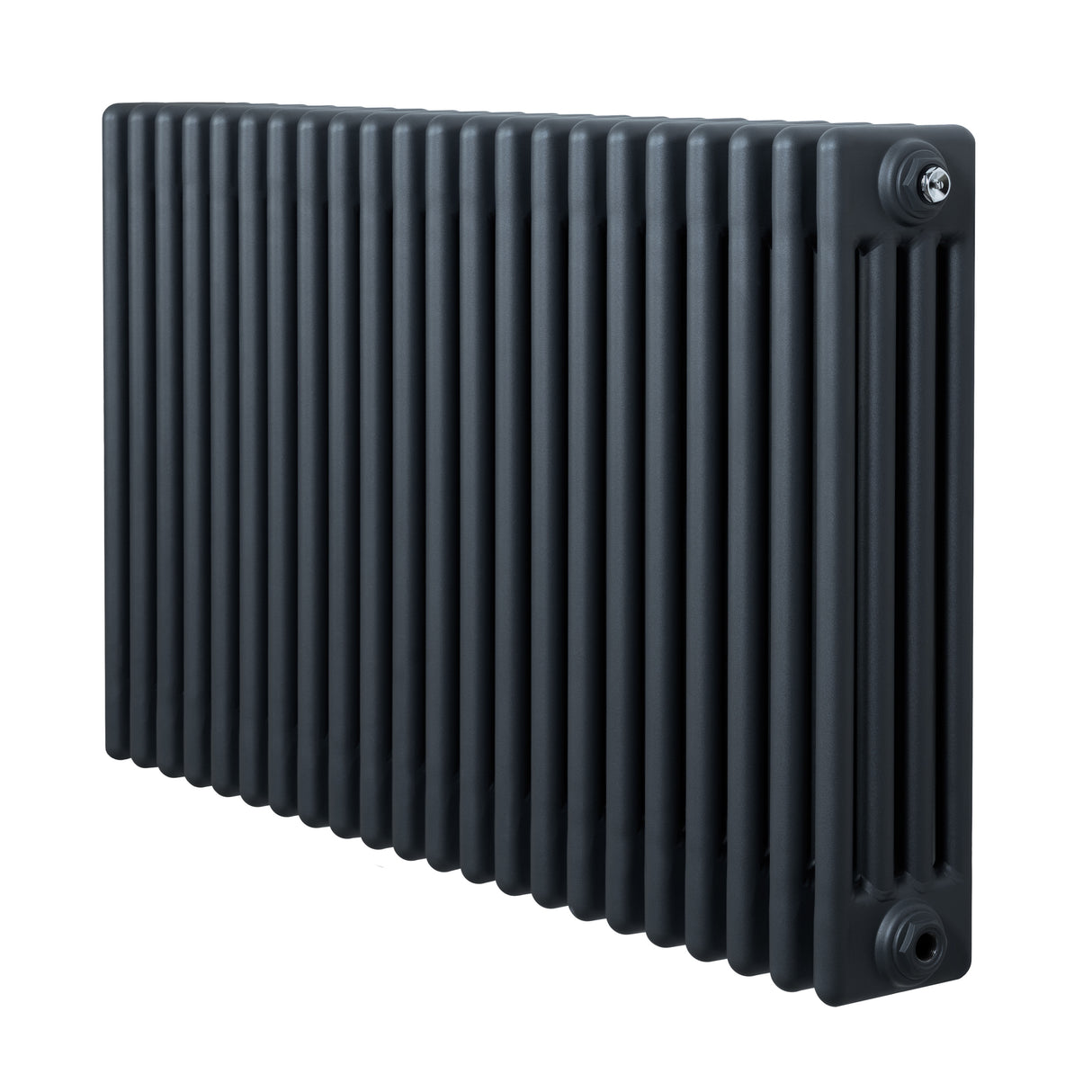 Radiateur traditionnel à 4 colonnes en gris anthracite, finition lisse, design élégant et moderne, dimensions 600 x 1010 mm
