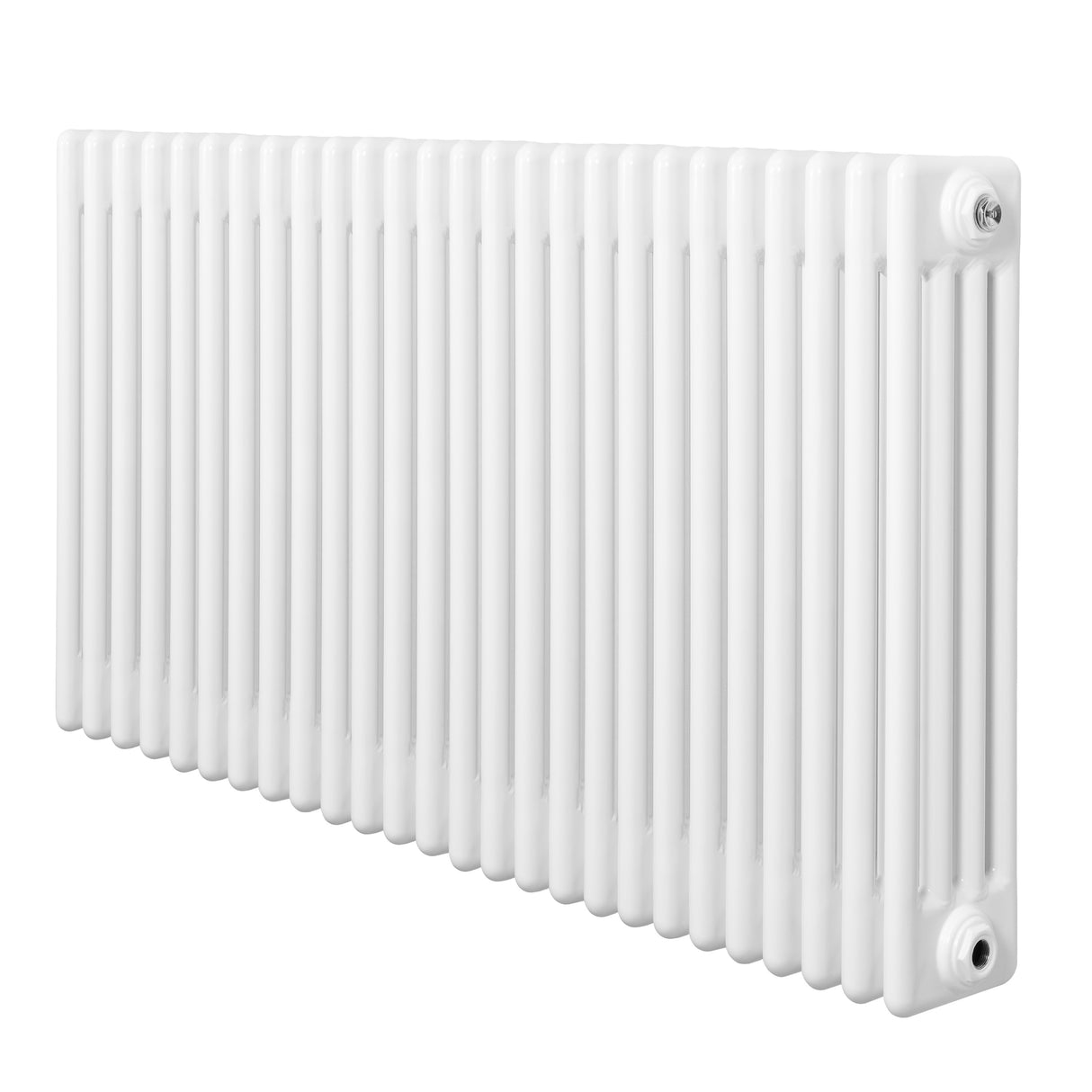 Radiateur traditionnel à 4 colonnes, 600 x 1190 mm, finition blanche lisse, design élégant et moderne, idéal pour le chauffage intérieur