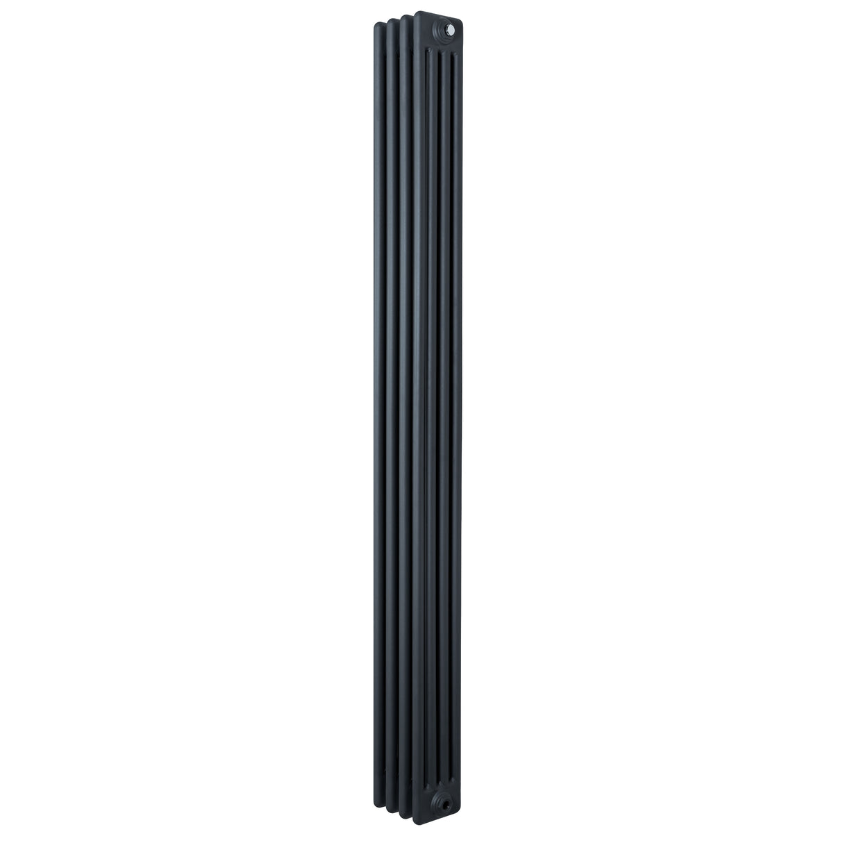 Radiateur traditionnel à 4 colonnes, 1800 x 200 mm, finition gris anthracite, surface lisse et lignes verticales élégantes