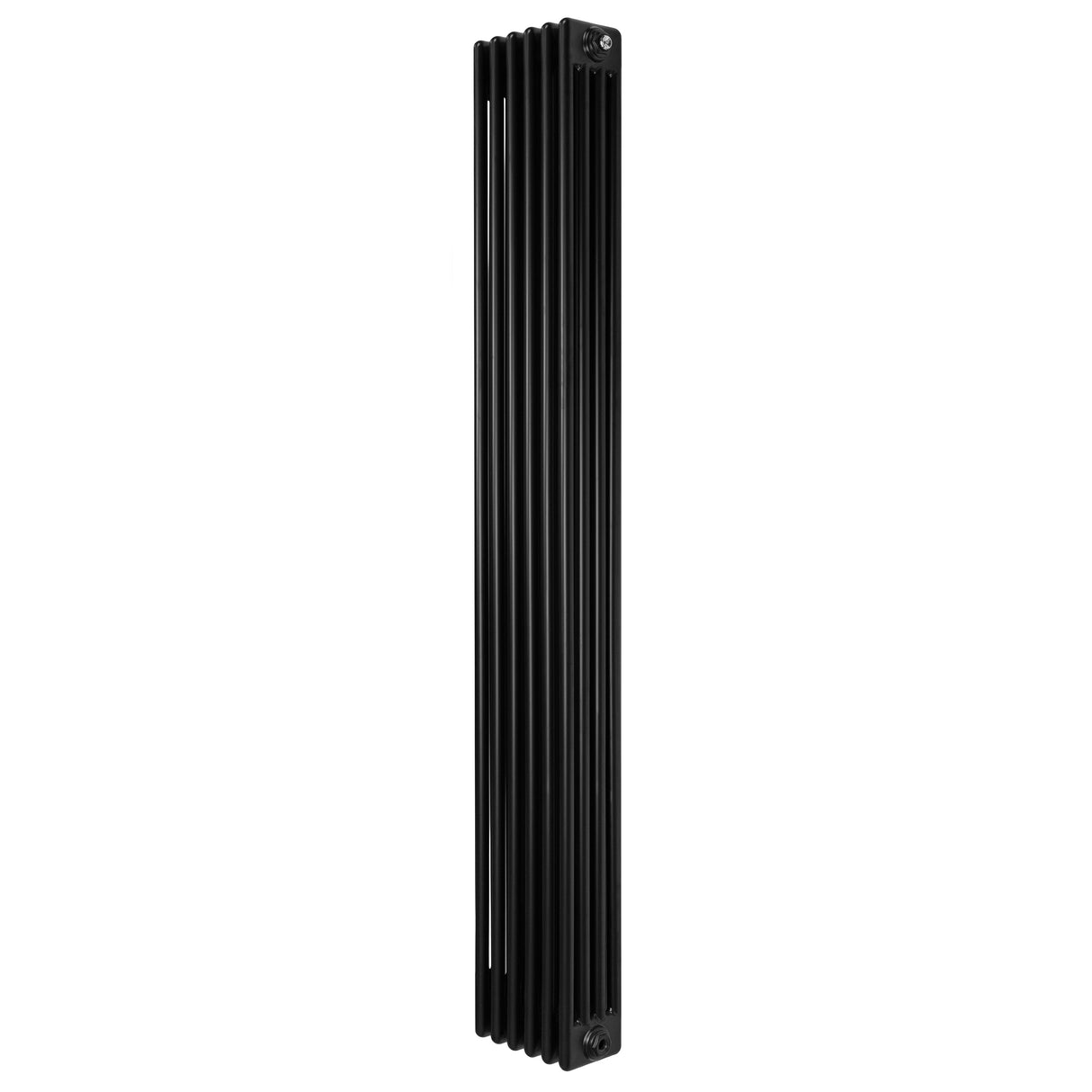 Radiateur traditionnel à 4 colonnes, noir, 1800 x 290 mm, avec une finition lisse et des lignes élégantes pour un style classique