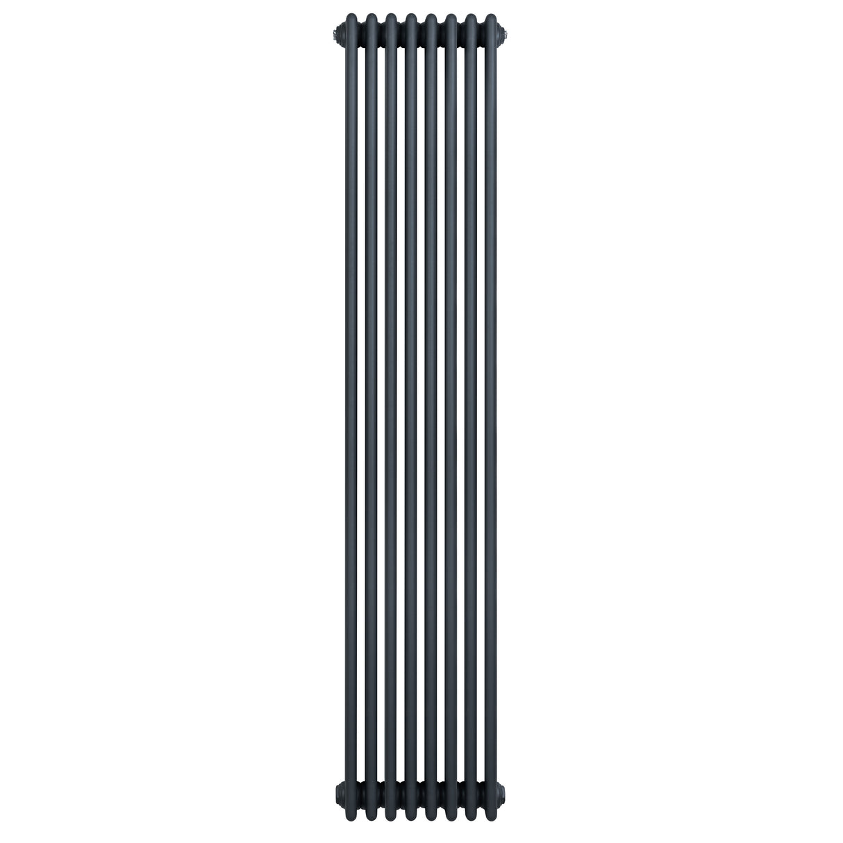 Radiateur traditionnel à 4 colonnes en gris anthracite, 1800 x 380 mm, avec une finition lisse et des lignes élégantes pour un style classique