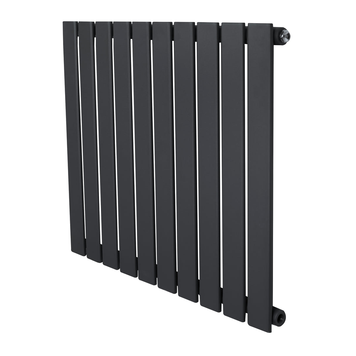 Radiateur plat à un panneau, 600 x 700 mm, finition gris anthracite, design moderne avec des lattes verticales élégantes et épurées