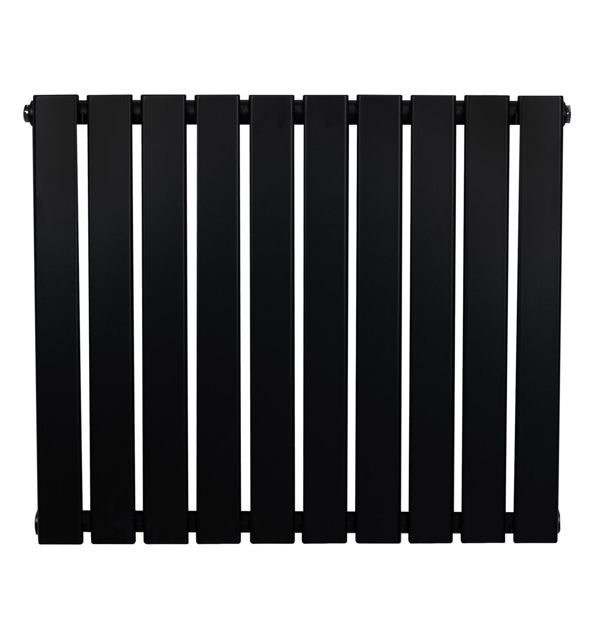 Radiateur plat noir à un panneau, dimensions 600 x 700 mm, avec des lattes lisses et un design moderne et épuré