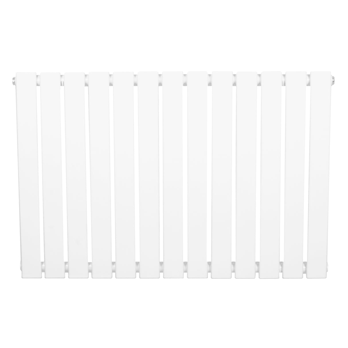 Radiateur plat à un panneau, 600 x 910 mm, finition blanche lisse, design moderne avec des lattes verticales élégantes