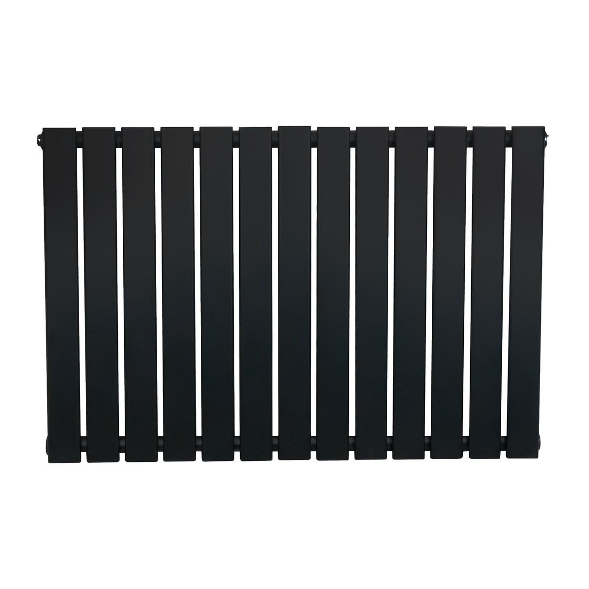 Radiateur plat noir à 1 panneau, dimensions 600 x 910 mm, avec une surface lisse et des lattes verticales élégantes