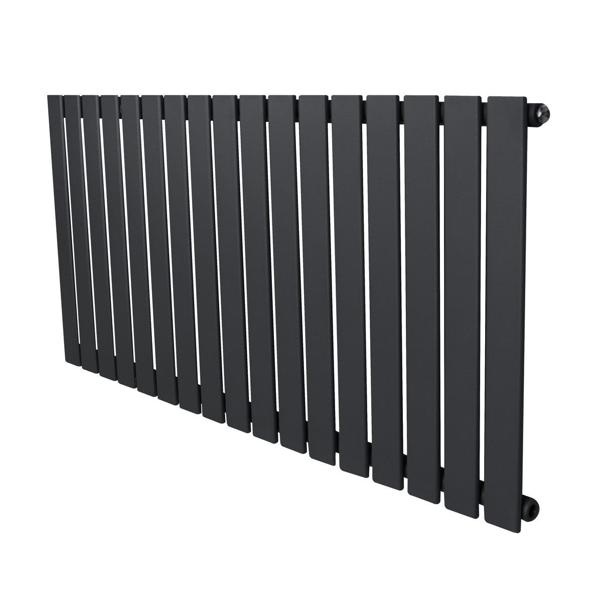 Radiateur plat à 1 panneau en gris anthracite, avec des lattes verticales, finition lisse et moderne, dimensions 600 x 1190 mm
