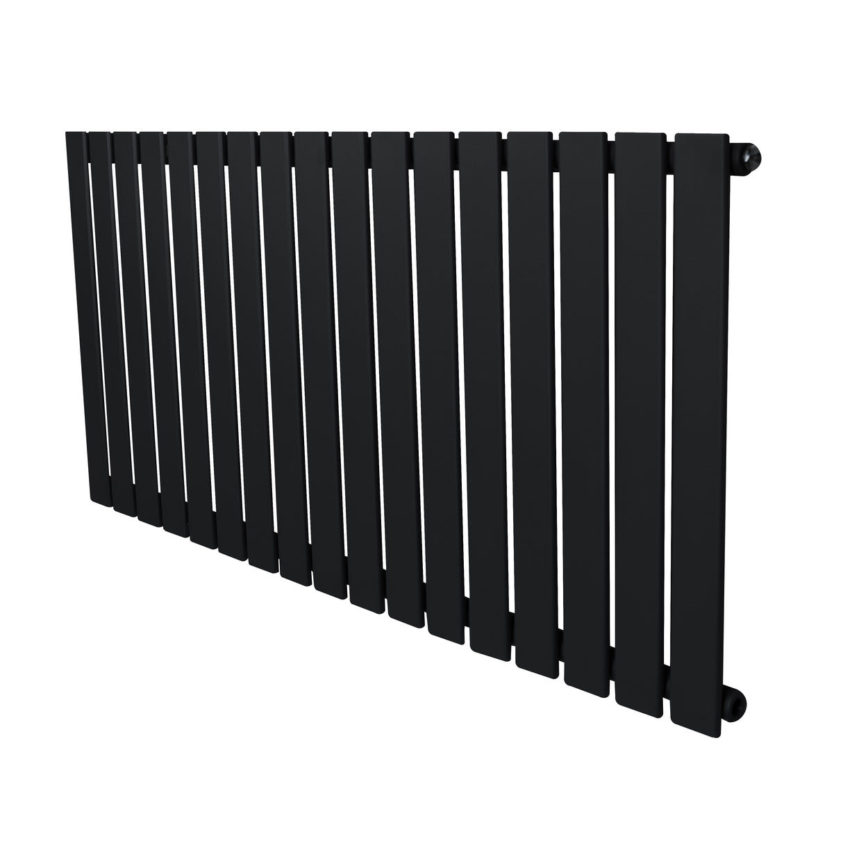 Radiateur plat noir à un panneau, dimensions 600 x 1190 mm, avec une surface lisse et des lattes parallèles élégantes