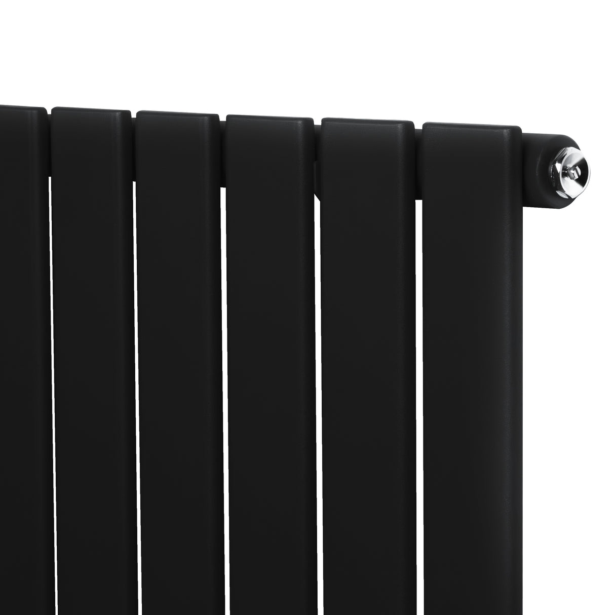 Radiateur plat noir à un panneau, dimensions 1800 x 280 mm, avec des lignes épurées et une finition mate élégante