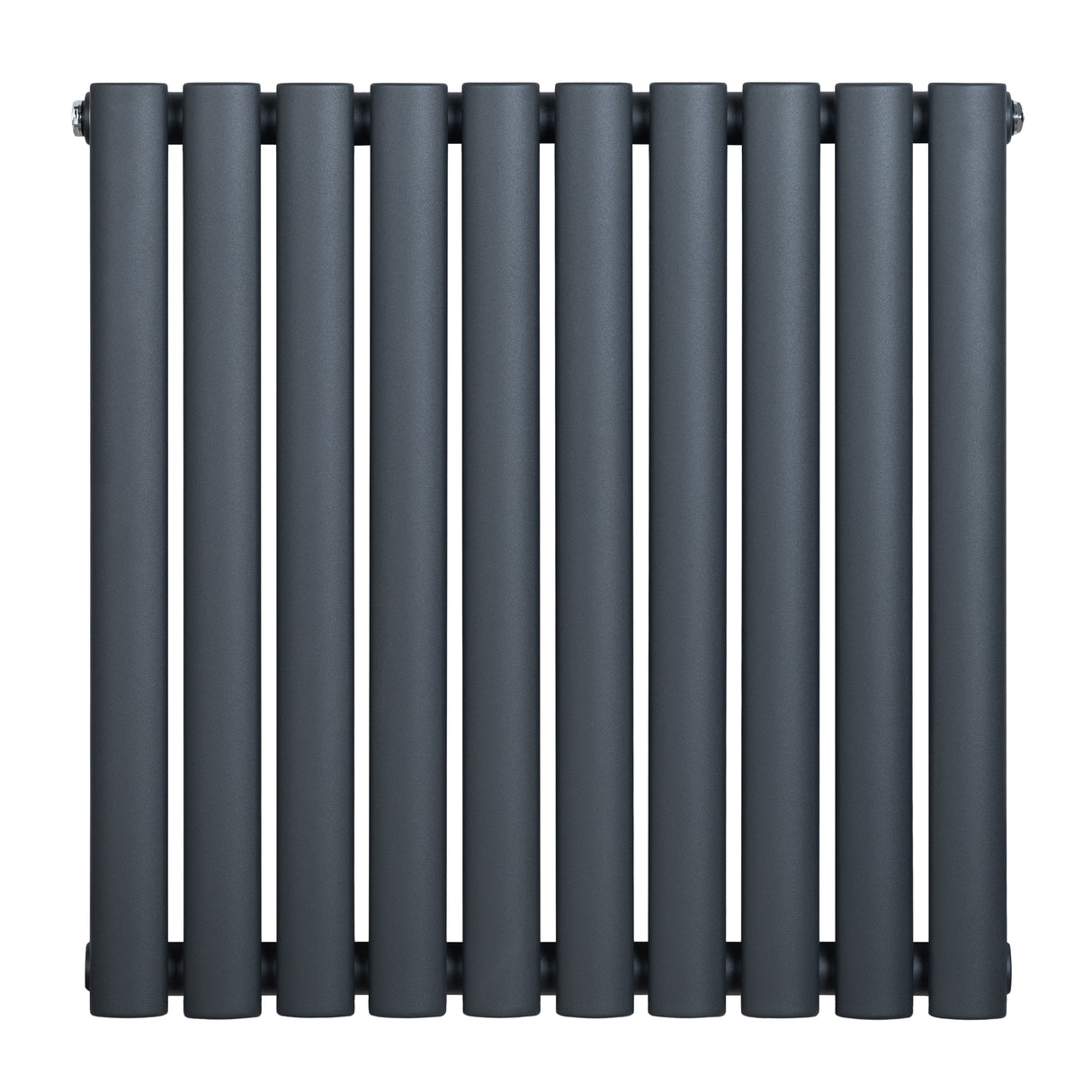 Radiateur à colonnes ovales gris anthracite, 1 panneau, dimensions 600 x 600 mm, surface lisse et moderne, design élégant et fonctionnel