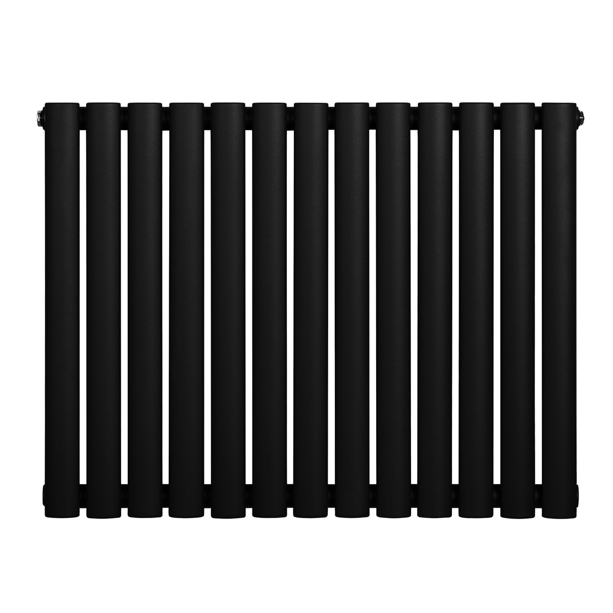 Radiateur à colonnes ovales noir, 600 x 780 mm, avec finition lisse et design moderne, idéal pour un chauffage efficace et esthétique