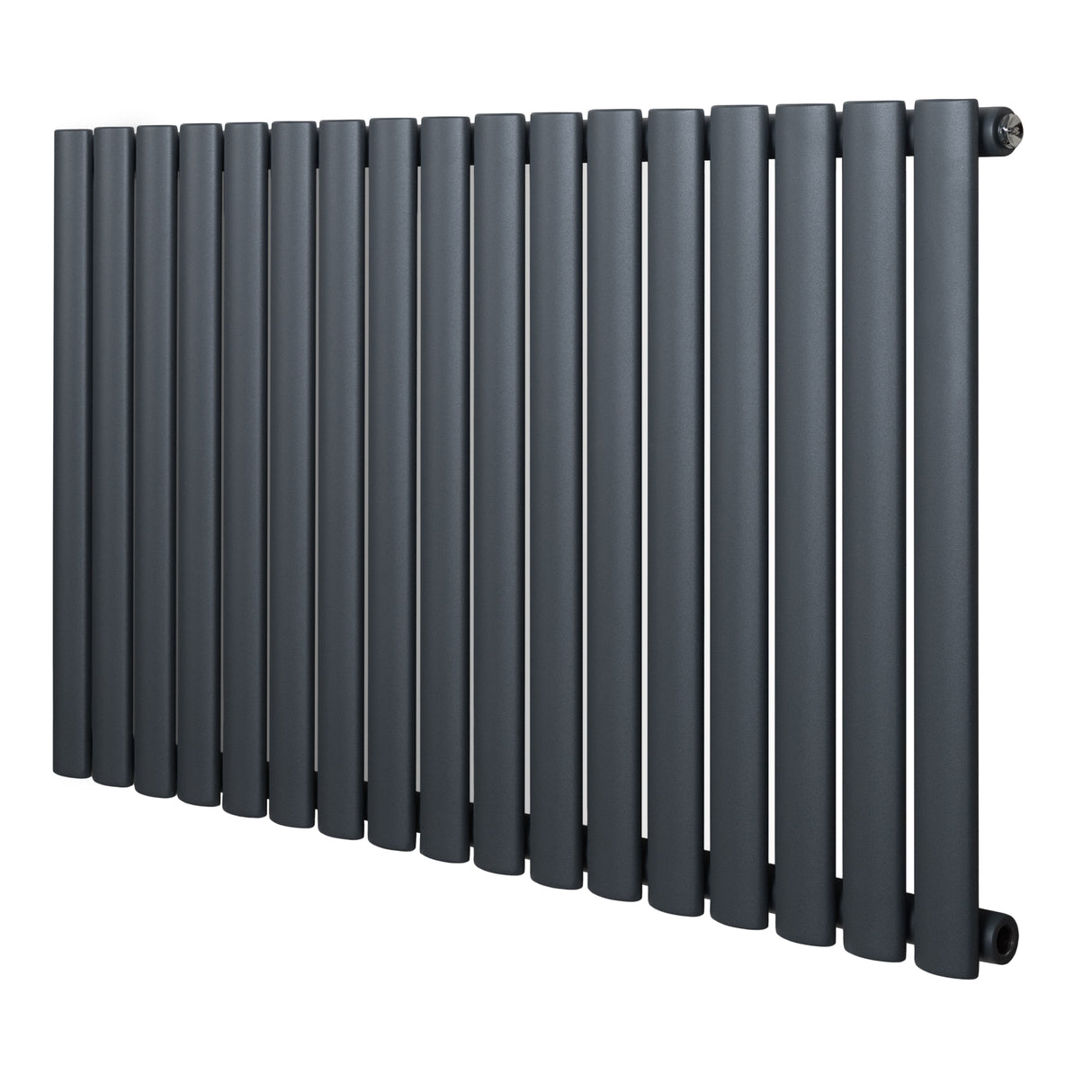 Radiateur à colonnes ovales gris anthracite, 1 panneau, dimensions 600 x 1020 mm, surface lisse et finition moderne