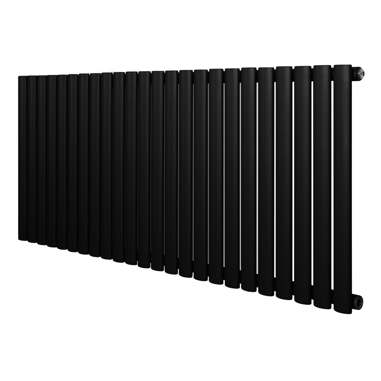 Radiateur à colonnes ovales noir, 600 x 1440 mm, avec une finition lisse et moderne, idéal pour un chauffage efficace et élégant