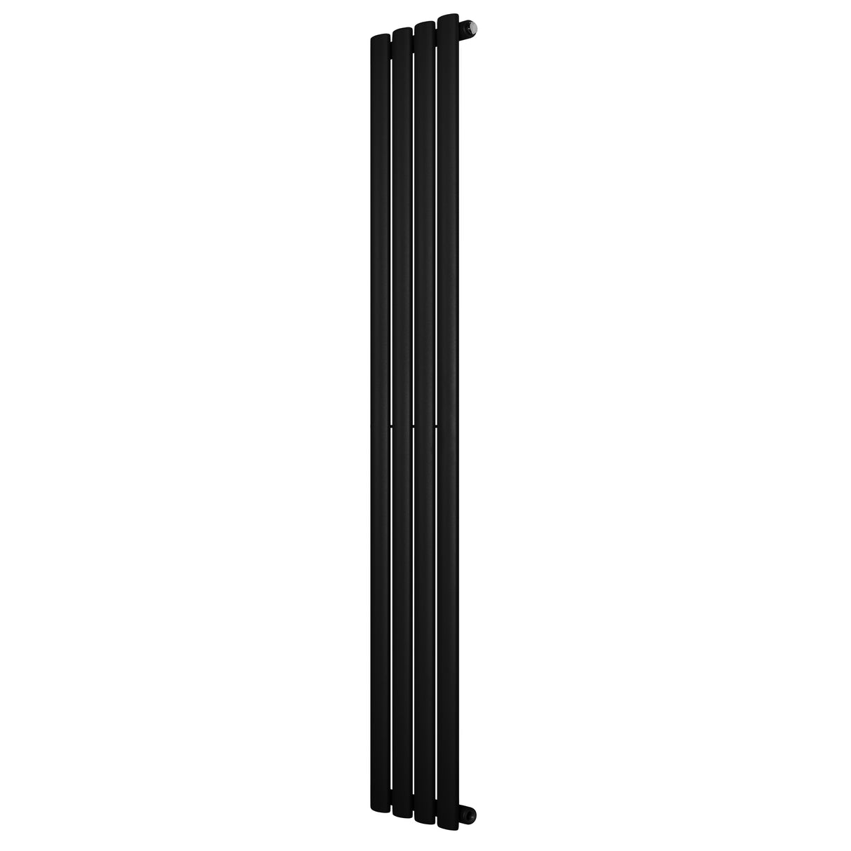 Radiateur à colonnes ovales noir, 1600 x 240 mm, design moderne et élégant, surface lisse et finition mate, idéal pour un intérieur contemporain
