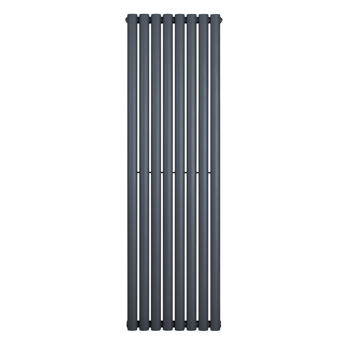 Radiateur à colonnes ovales gris anthracite, 1600 x 480 mm, avec une finition lisse et moderne, idéal pour un intérieur contemporain
